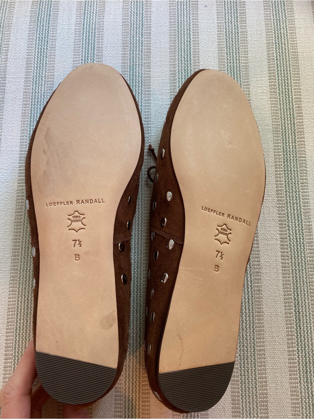 Loeffler Randall Brown Suede Studded Ballet Flats - Picture 12 of 14